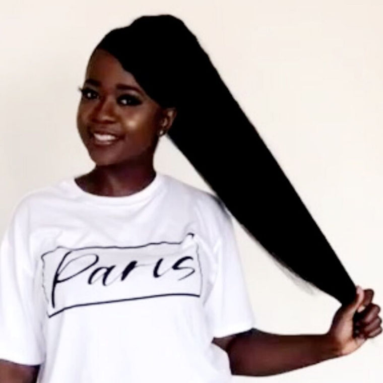 KINKY STRAIGHT DRAWSTRING PONYTAIL